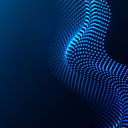 beautiful wave shaped array glowing dots vector image