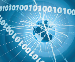 Binary Globe Data Background vector image