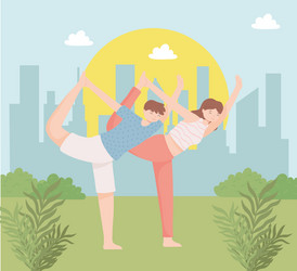 Yoga Couple Poses Vector Images (over 1,200)