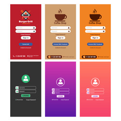 Login screen ui ux design web mobile app user Vector Image