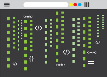 programming code on a browser window vector image