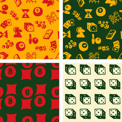 seamless patterns - hand drawn game objects vector image