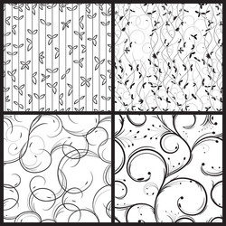 Set of abstract seamless patterns vector