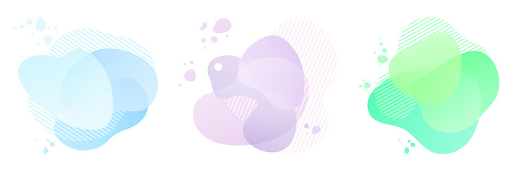 set of gradient shapes with geometric lines vector image