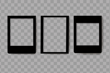 set of realistic empty photo frames compositions vector image