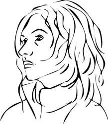 simple line of a woman face profile Vector Image