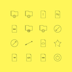 files and folders linear icon set simple outline vector image