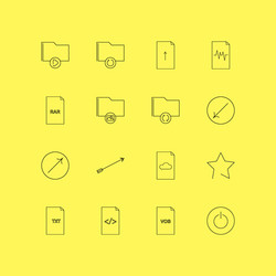 Files and folders linear icon set simple outline vector