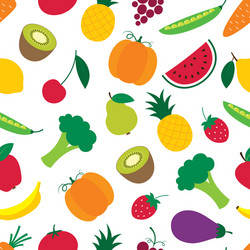 Beautiful seamless pattern with cute doodle fruits