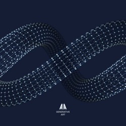 spiral 3d wireframe connection structure vector image
