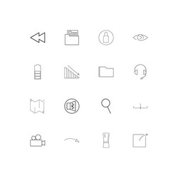 user interface linear thin icons set outlined vector image