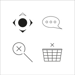 web simple linear icon setsimple outline icons vector image