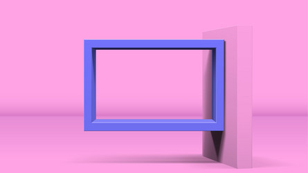 3d frame on stand or abstract minimalistic vector image