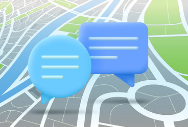 abstract city map with speech clouds vector image