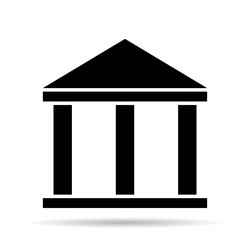 building university architecture shadow icon vector image