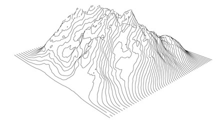 Curve lines in shape part mountain range vector