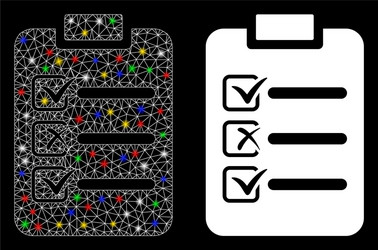 flare mesh 2d check list icon with spots vector image