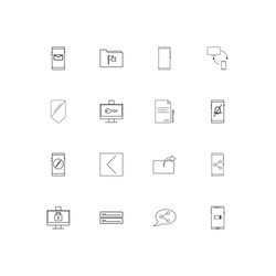 network and database linear thin icons set vector image