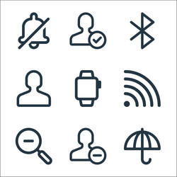 user interface line icons linear set quality vector image