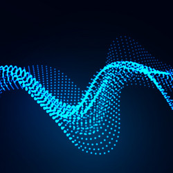 beautiful wave shaped array glowing dots vector image