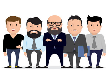 business team - group businessman character vector