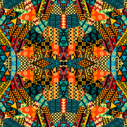 Colored african patchwork background with african Vector Image