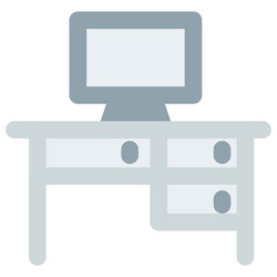 multiple drawer desk used for computer vector image