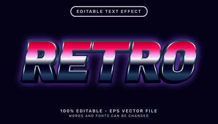 retro 3d text effect and editable vector image