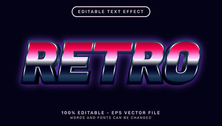 Retro 3d text effect and editable vector