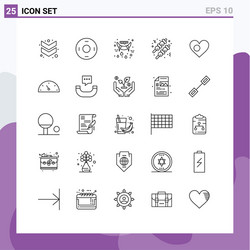 25 universal lines set for web and mobile vector image