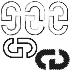 chain link icon interlocked loop symbol abstract vector image