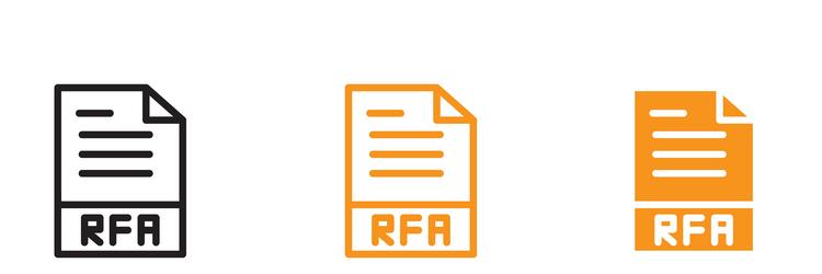 digital rfa file icon for document management vector image
