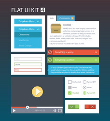 Flat UI Kit - Mobile & Web Interface vector image
