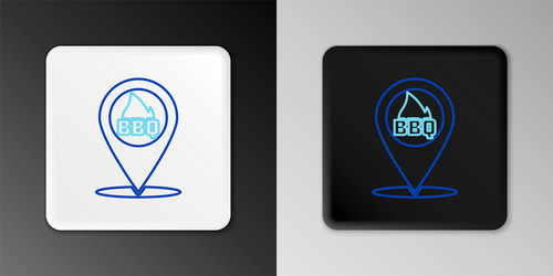 line map pointer with barbecue icon isolated vector image