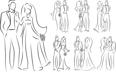 Marriage couple just married couples wedding Vector Image