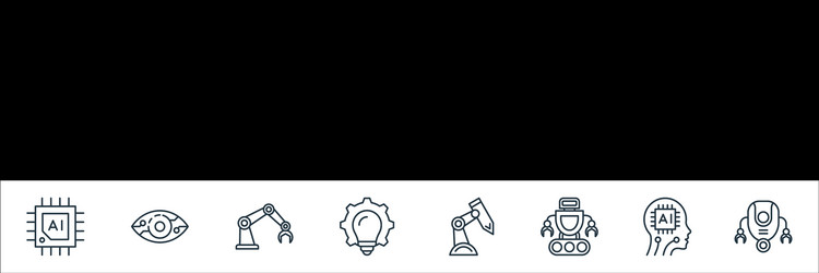 robotics line icons linear set quality vector image