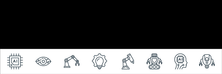 Robotics line icons linear set quality vector