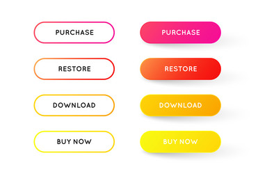 set of modern material style buttons different vector image