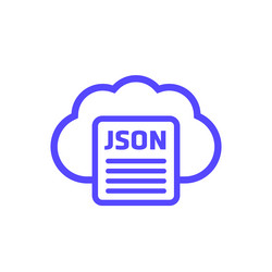 json file document in a cloud icon vector image