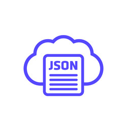 json file document in a cloud icon vector