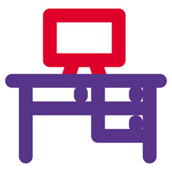 multiple drawer desk used for computer vector image