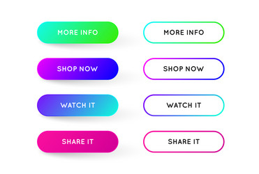 set of modern gradient app or game buttons trendy vector image