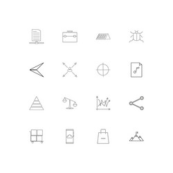 Business simple linear icons set outlined vector