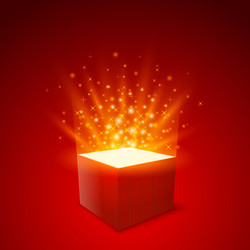 Gift box background strat fly red vector