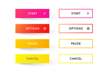 set of modern gradient app or game buttons trendy vector image