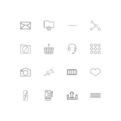 user interface linear thin icons set outlined vector image