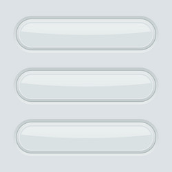 white oval buttons 3d web interface elements vector image