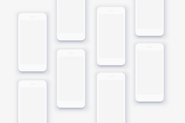 Background mockups white smartphones vector