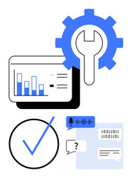 data analysis with tools chat support and task vector image