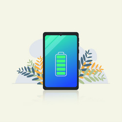 Phone with full battery graphic design vector